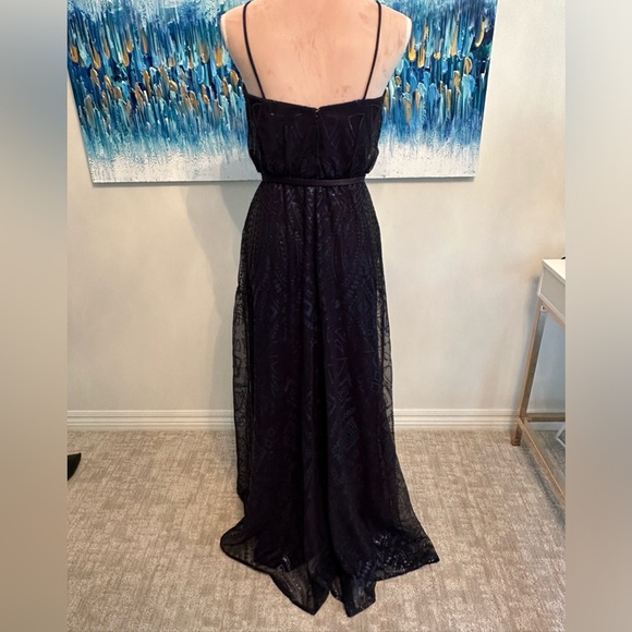 Navy Sequin and lace gown - Picture 2 of 11